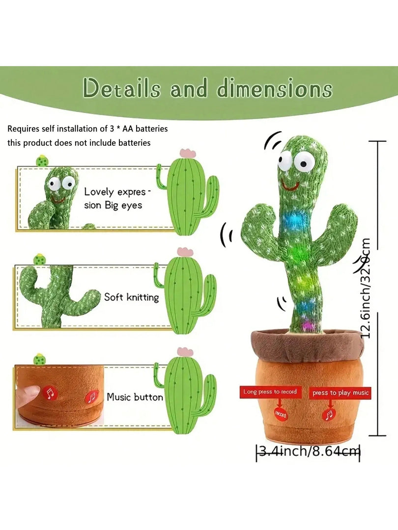 1pc-Dancing Talking Cactus Toys Singing Mimicking Cactus Electronic Light Up Plush Toy