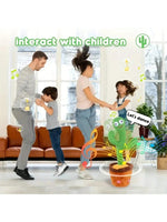 Load image into Gallery viewer, 1pc-Dancing Talking Cactus Toys Singing Mimicking Cactus Electronic Light Up Plush Toy
